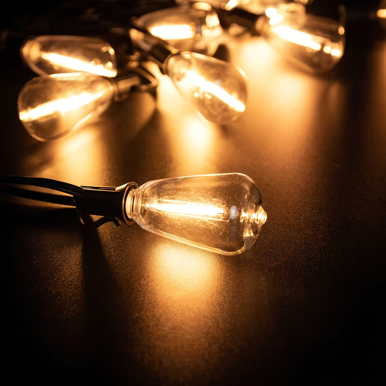 Solar Outdoor String Lights with 20 Or 30 LED Bulbs Options - Perfect for Patio, Garden, Porch & Eaves Decoration. Create A Cozy Ambience with Outdoor Decorative Lighting, Ideal Festival Lighting Choice!