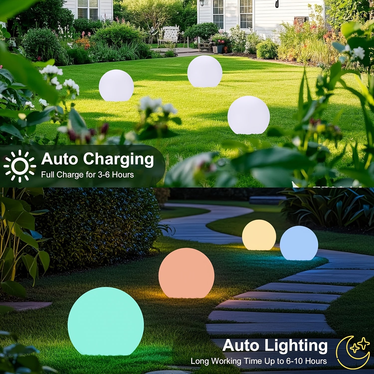 Large Solar Powered LED Ball Lights, 16 Color Changing Orb with Remote Control, Rechargeable Globe Lamp for Indoor\u002FOutdoor, Lawn, Swimming Pool, Holiday Party