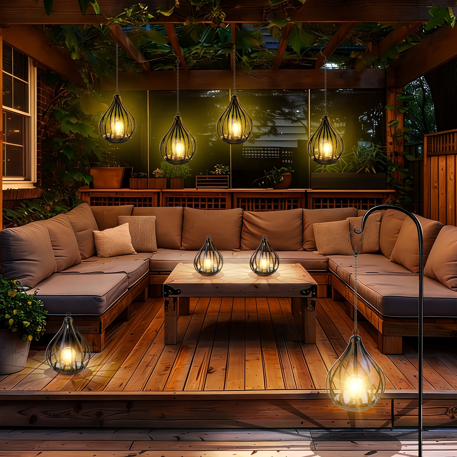 Hanging Solar Lantern, Outdoor Solar Light, Warm White LED Pendant Light, Beaded Copper Wire Spherical Lampshade, Decorative Light for Courtyards And Gardens, Suitable for Courtyards, Pathways, Walls, Eaves, And Pergolas. 1pc\u002F2pcs\u002F4pcs Pack