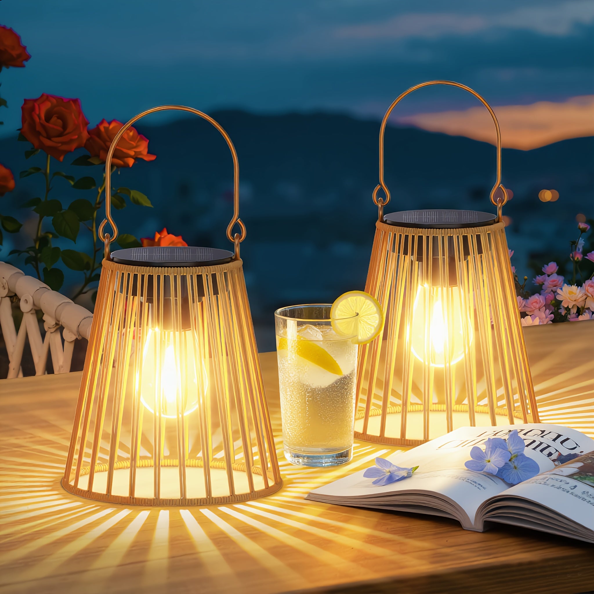 2\u002F4 Pack 800mAh Solar Lanterns Outdoor IPX5 Gifts for Women Hanging Lights Outdoor Christmas Lamp Lights Decoration for Outside Garden, Yard, Patio, Porch, Trees, Lawn, Pathway Decor