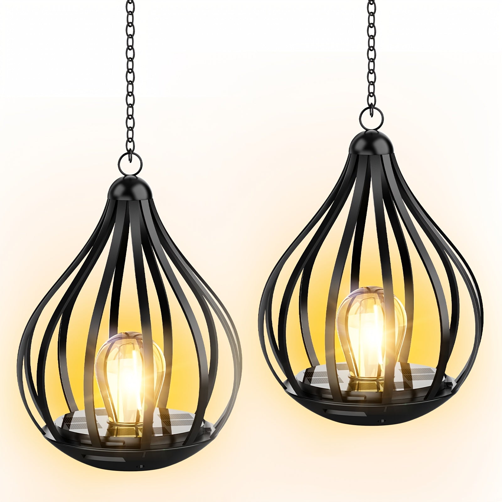 Hanging Solar Lantern, Outdoor Solar Light, Warm White LED Pendant Light, Beaded Copper Wire Spherical Lampshade, Decorative Light for Courtyards And Gardens, Suitable for Courtyards, Pathways, Walls, Eaves, And Pergolas. 1pc\u002F2pcs\u002F4pcs Pack