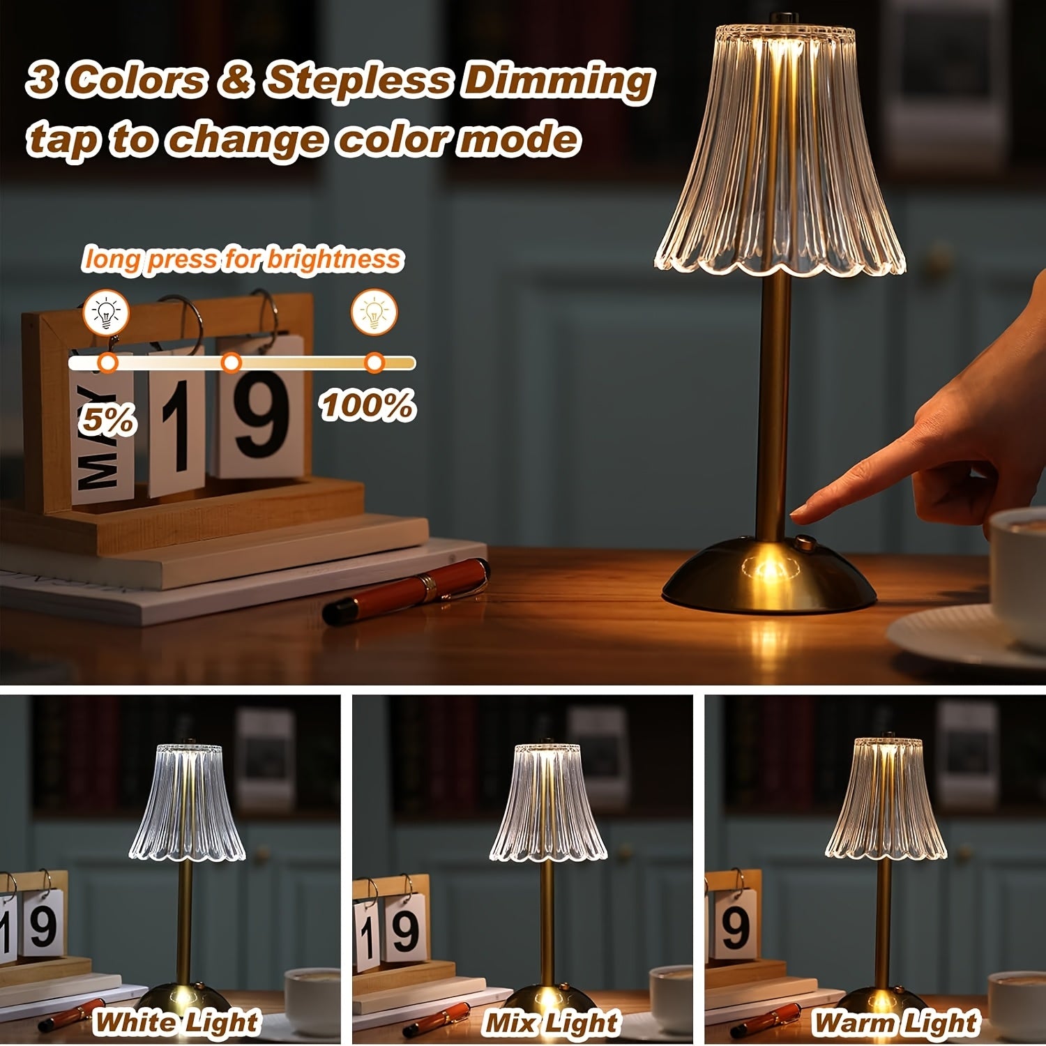 8\u002F10pcs Rechargeable Outdoor Table Lamps, Cordless Touch Desk Lamp Set, Engagement Party Decorative Lights, Camping Lights Battery Operated, Ideal for Garden, Patio, Restaurant, Dinner Party & Wedding Decorations, Mother's Day Gift.