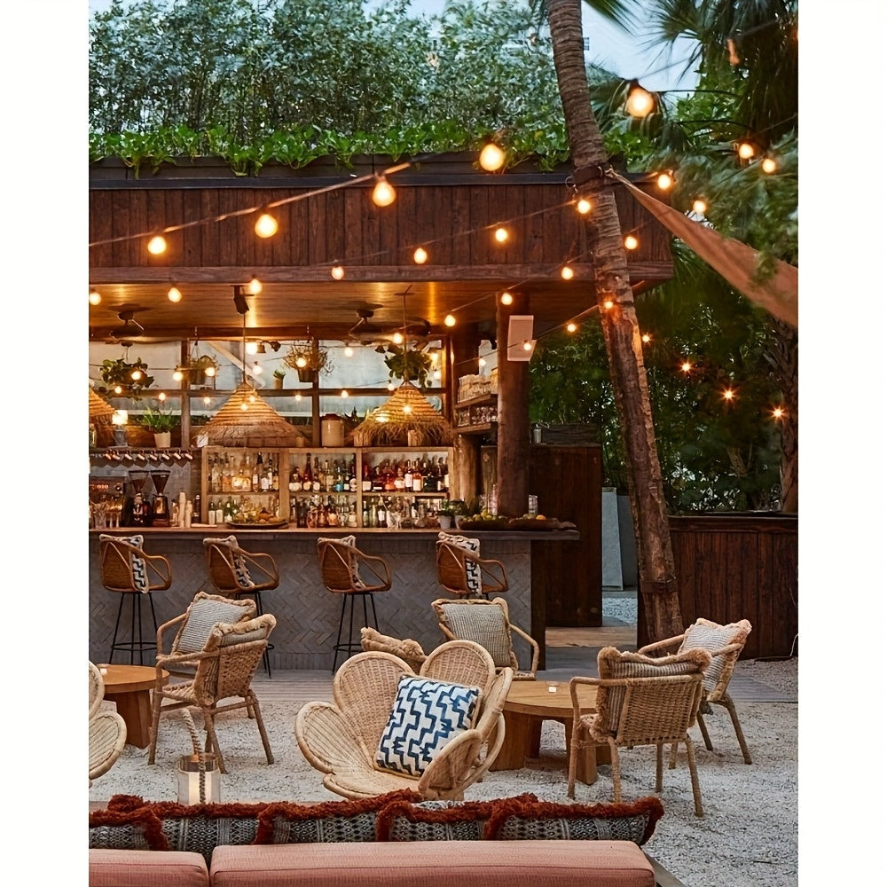 60FT\u002F120FT G40 ST38 Solar Powered Dimmable String Lights - Remote Controlled, Waterproof Patio Lights with LED Edison Bulbs for Outdoor Backyard Porch, Perfect for Patio, Backyard, Fence & Holiday Celebrations