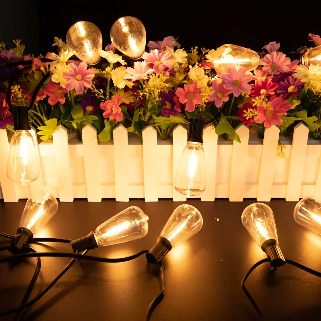 Solar Outdoor String Lights with 20 Or 30 LED Bulbs Options - Perfect for Patio, Garden, Porch & Eaves Decoration. Create A Cozy Ambience with Outdoor Decorative Lighting, Ideal Festival Lighting Choice!