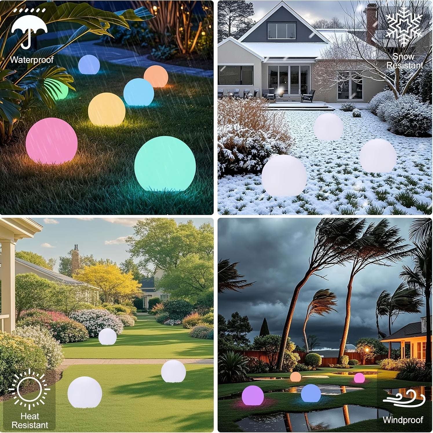 Large Solar Powered LED Ball Lights, 16 Color Changing Orb with Remote Control, Rechargeable Globe Lamp for Indoor\u002FOutdoor, Lawn, Swimming Pool, Holiday Party