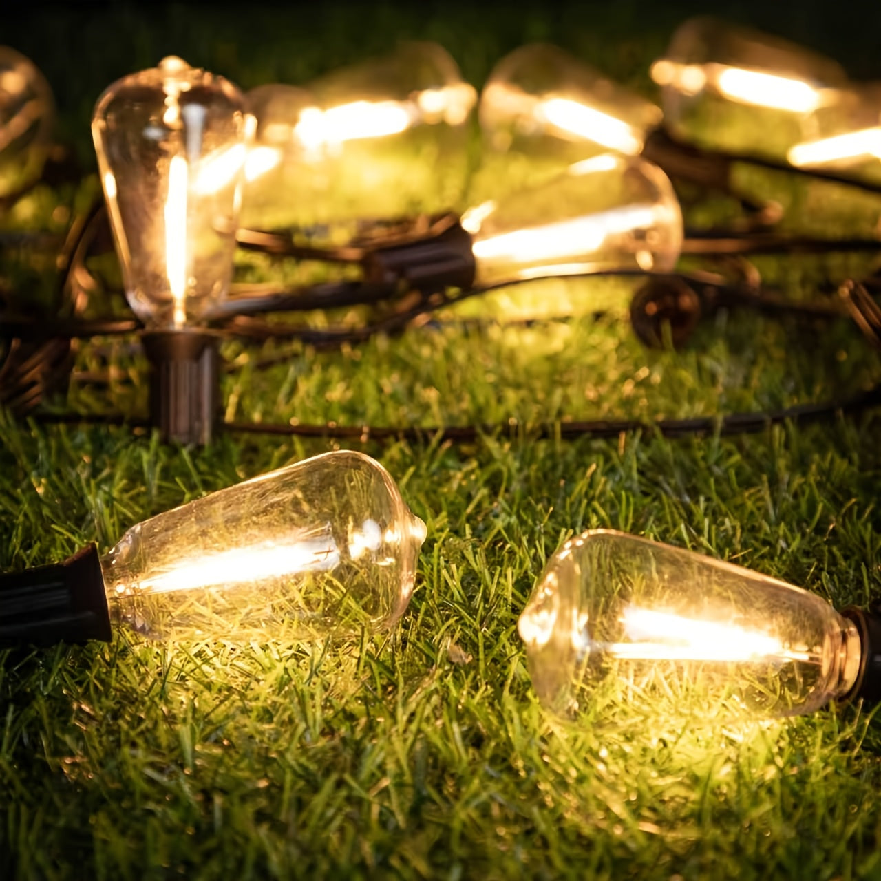 Solar Outdoor String Lights with 20 Or 30 LED Bulbs Options - Perfect for Patio, Garden, Porch & Eaves Decoration. Create A Cozy Ambience with Outdoor Decorative Lighting, Ideal Festival Lighting Choice!