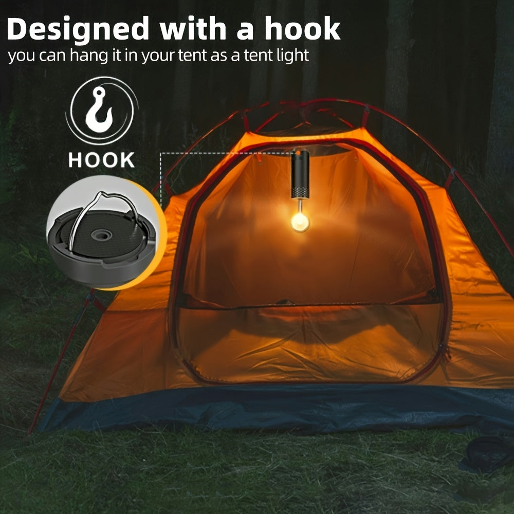 Camping Lantern, Rechargeable Retractable Camping Light, Portable LED Work Light with Magnet, Waterproof Outdoor Camping Light for Camping, Hiking, Night Fishing, Adventure, Hurricane Emergency