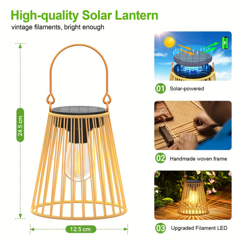 2\u002F4 Pack 800mAh Solar Lanterns Outdoor IPX5 Gifts for Women Hanging Lights Outdoor Christmas Lamp Lights Decoration for Outside Garden, Yard, Patio, Porch, Trees, Lawn, Pathway Decor