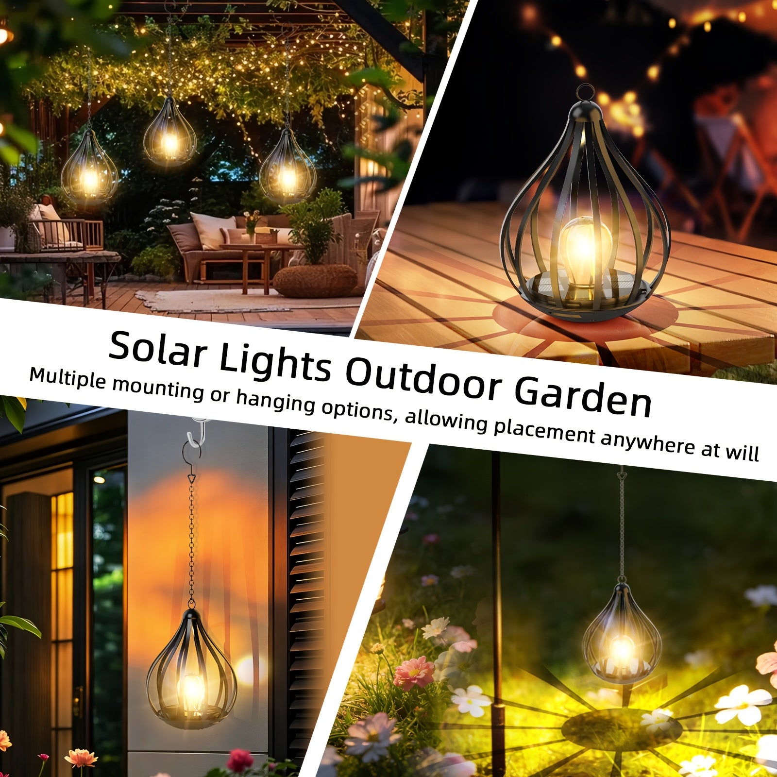 Hanging Solar Lantern, Outdoor Solar Light, Warm White LED Pendant Light, Beaded Copper Wire Spherical Lampshade, Decorative Light for Courtyards And Gardens, Suitable for Courtyards, Pathways, Walls, Eaves, And Pergolas. 1pc\u002F2pcs\u002F4pcs Pack