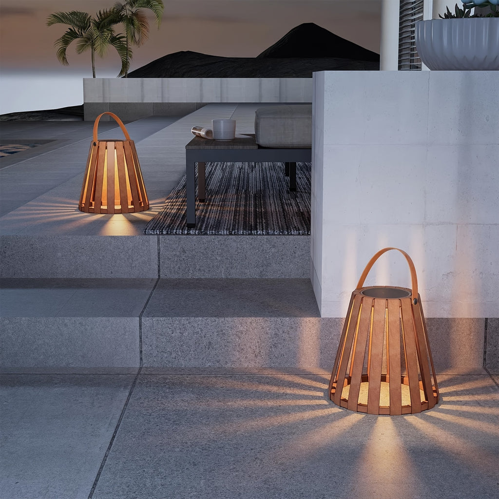 2pcs Solar Lamp 2 Pieces Solar Powered LED Outdoor Lamp | Wicker Floor Lantern, Camp Lighting, Lawn Landscape Garden Decorative Balcony