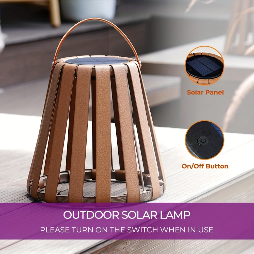 2pcs Solar Lamp 2 Pieces Solar Powered LED Outdoor Lamp | Wicker Floor Lantern, Camp Lighting, Lawn Landscape Garden Decorative Balcony