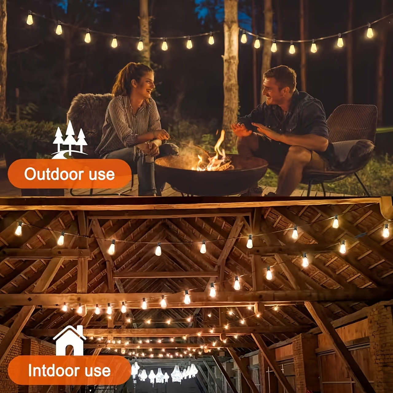 Solar Outdoor String Lights with 20 Or 30 LED Bulbs Options - Perfect for Patio, Garden, Porch & Eaves Decoration. Create A Cozy Ambience with Outdoor Decorative Lighting, Ideal Festival Lighting Choice!