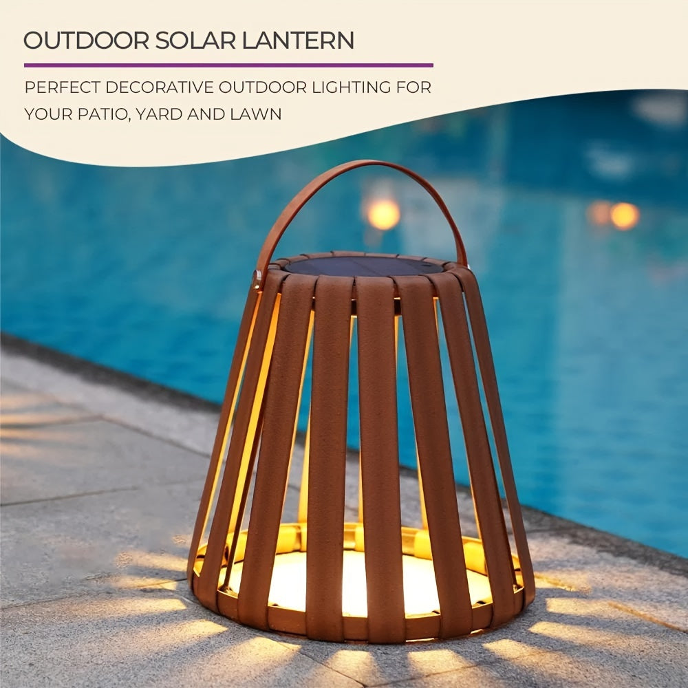 2pcs Solar Lamp 2 Pieces Solar Powered LED Outdoor Lamp | Wicker Floor Lantern, Camp Lighting, Lawn Landscape Garden Decorative Balcony