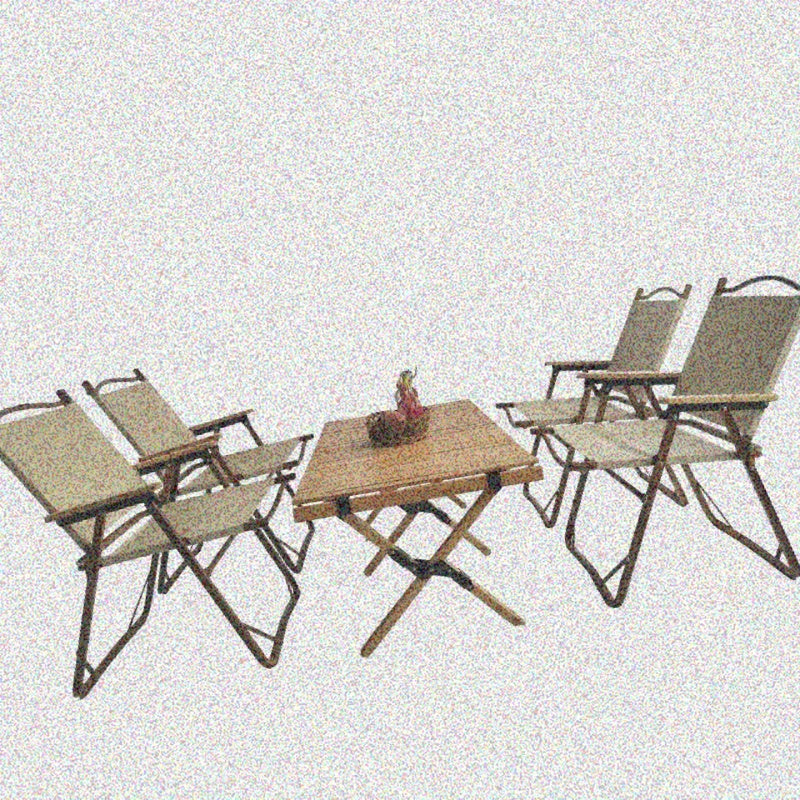 Versatile And Collapsible Dining Set, Includes 1 Table And 4 Chairs, Suitable for Both Indoor And Outdoor Use, Made from Natural Materials