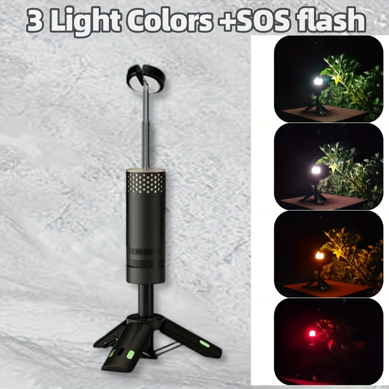 Camping Lantern, Rechargeable Retractable Camping Light, Portable LED Work Light with Magnet, Waterproof Outdoor Camping Light for Camping, Hiking, Night Fishing, Adventure, Hurricane Emergency
