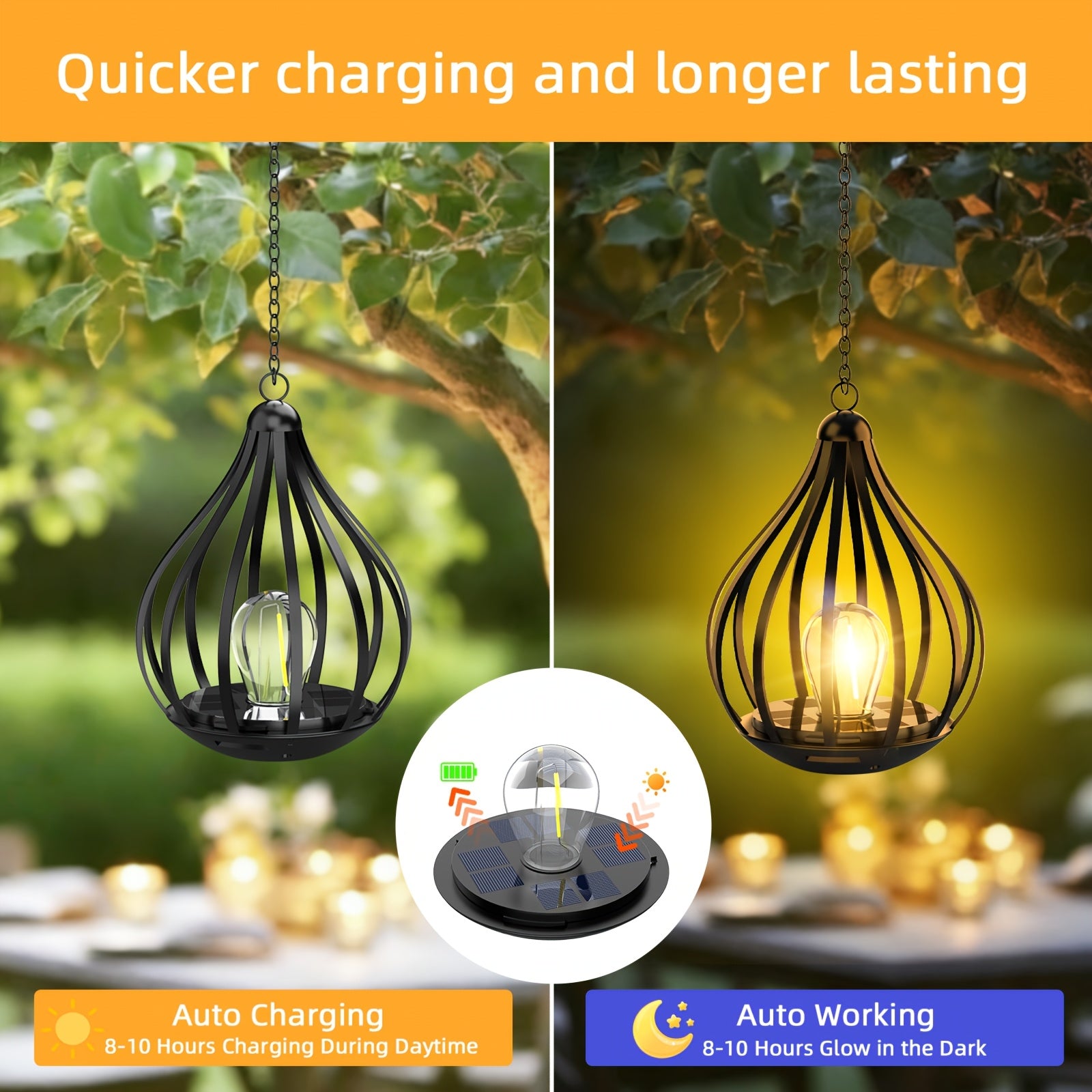Hanging Solar Lantern, Outdoor Solar Light, Warm White LED Pendant Light, Beaded Copper Wire Spherical Lampshade, Decorative Light for Courtyards And Gardens, Suitable for Courtyards, Pathways, Walls, Eaves, And Pergolas. 1pc\u002F2pcs\u002F4pcs Pack